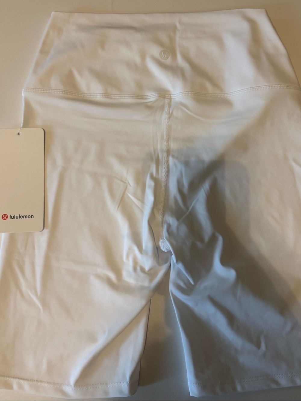 lululemon athletica High-Waist White Women's Bike Shorts - Picture 2 of 3